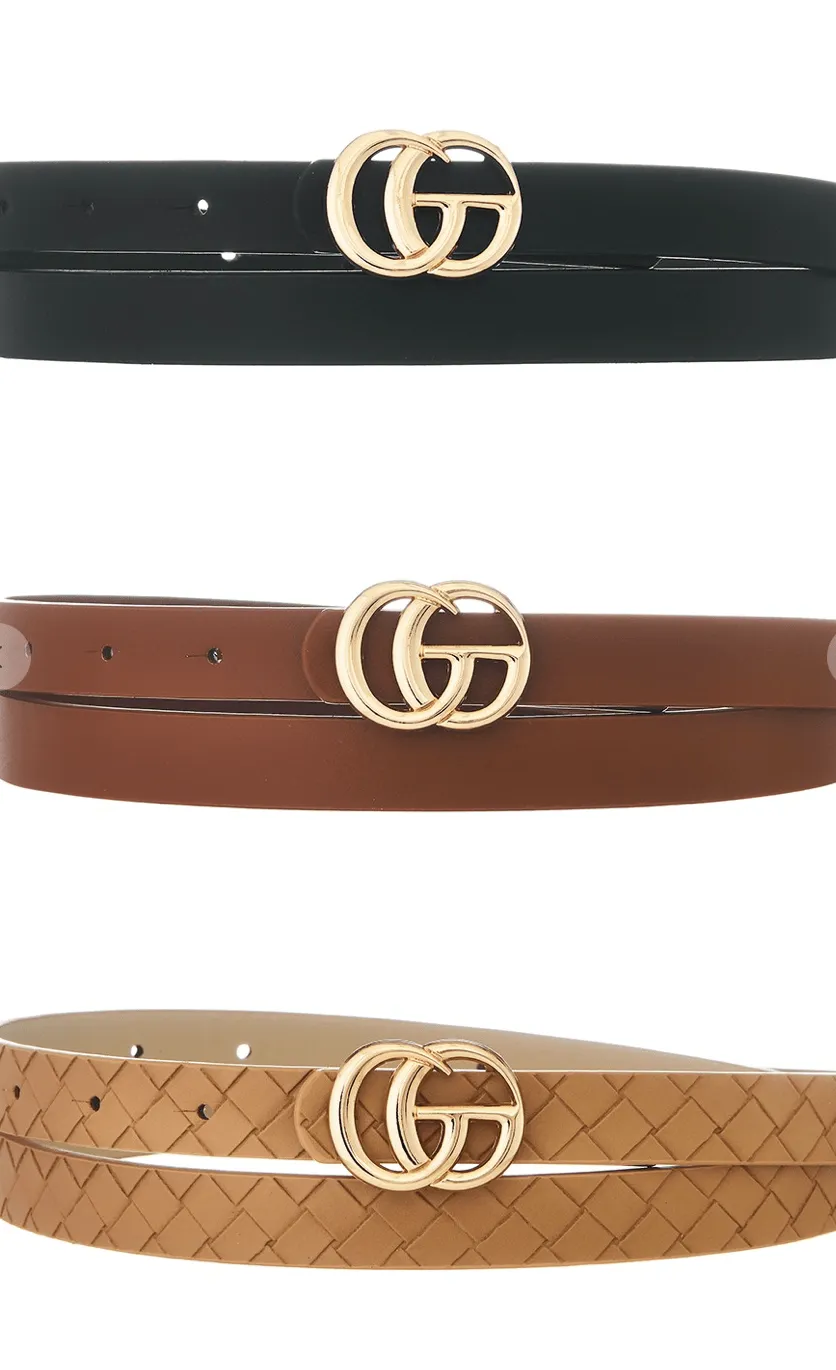 3 Pack Fashion Belts