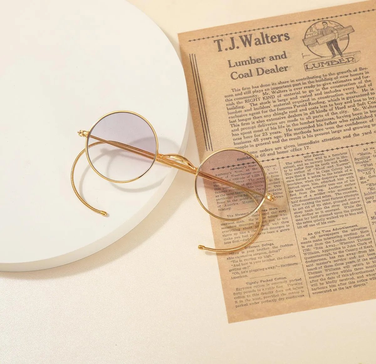 39mm Round Wire Rim Gradient Tint Sun Readers A0039
