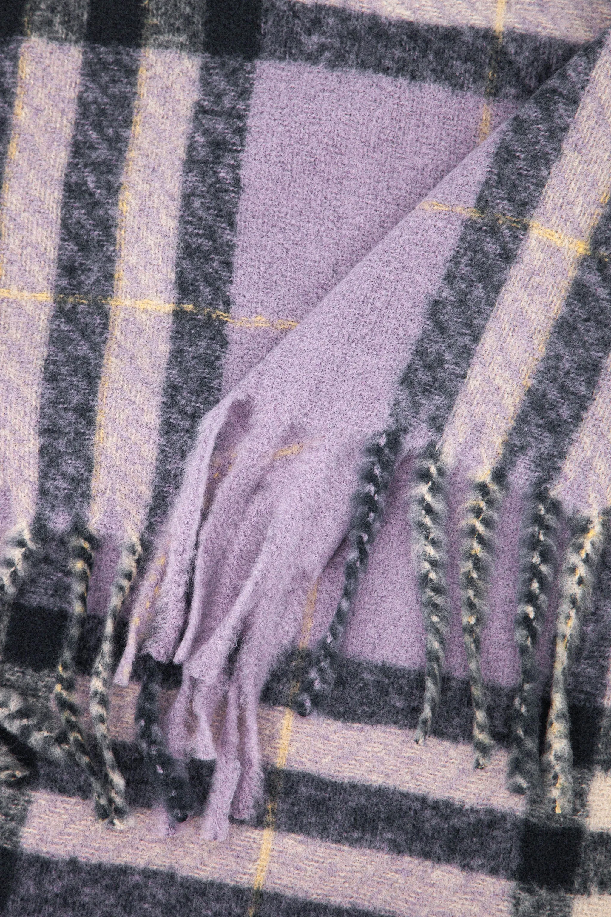 Alba Heavyweight Scarf - Lilac, Traditional Check