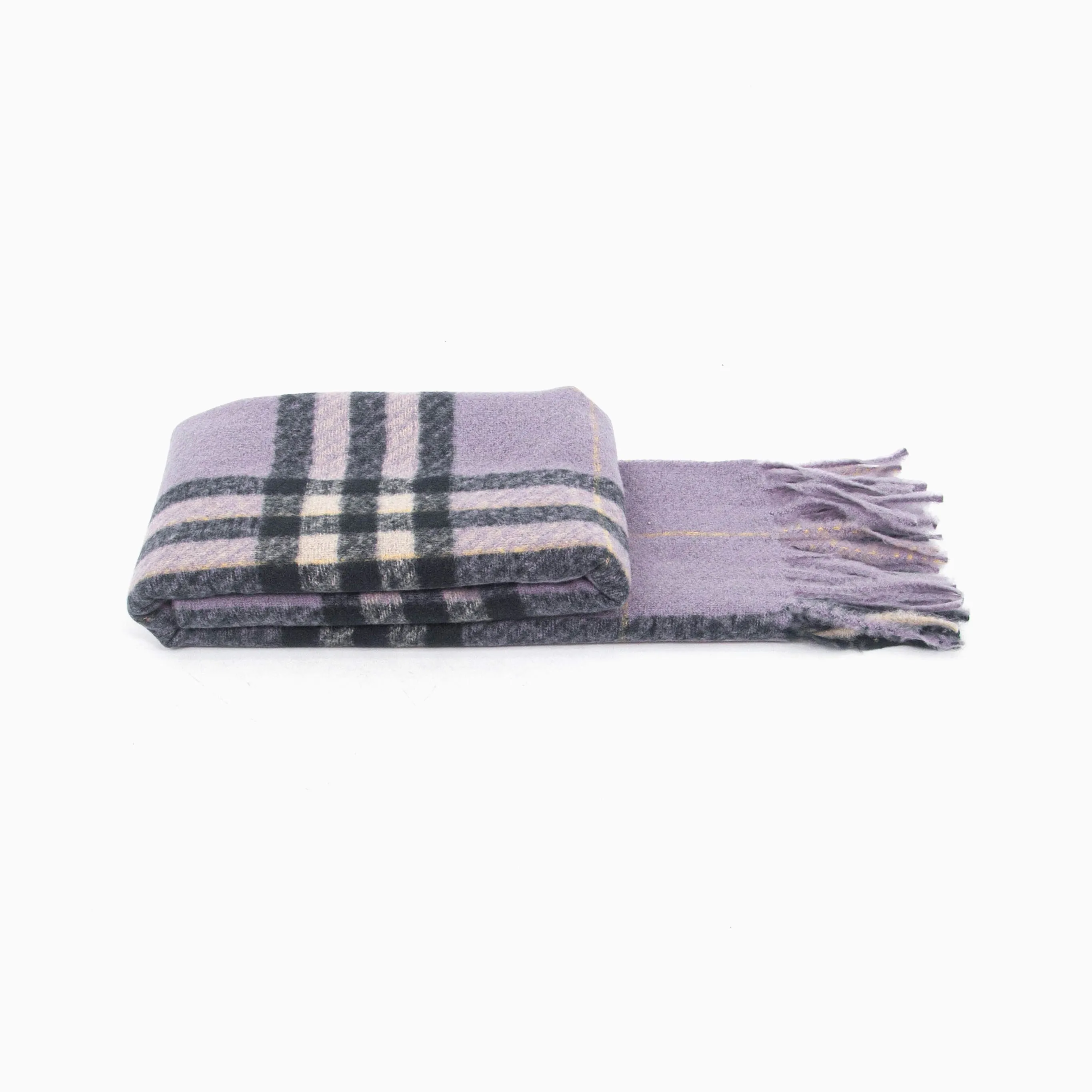 Alba Heavyweight Scarf - Lilac, Traditional Check