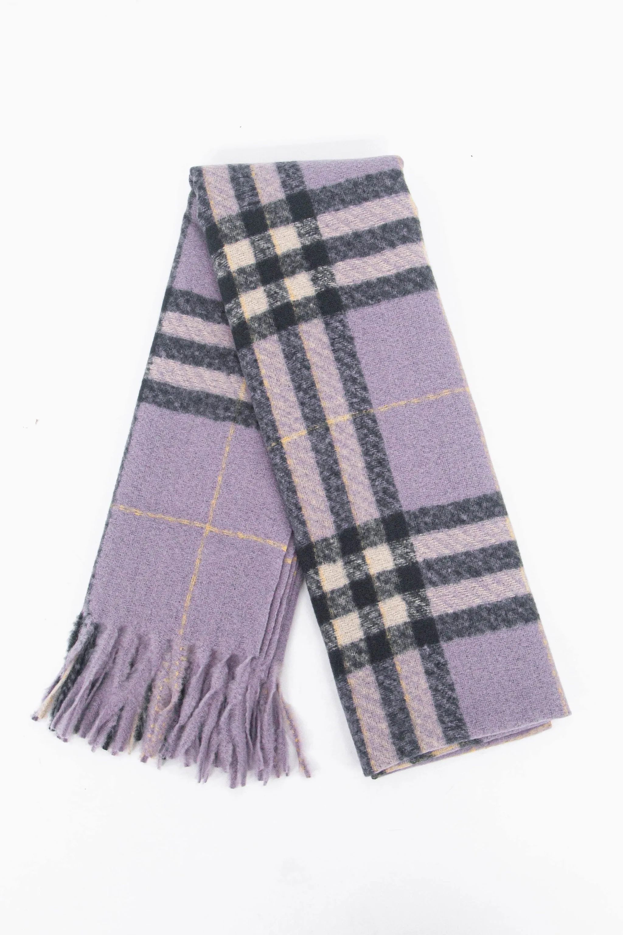 Alba Heavyweight Scarf - Lilac, Traditional Check