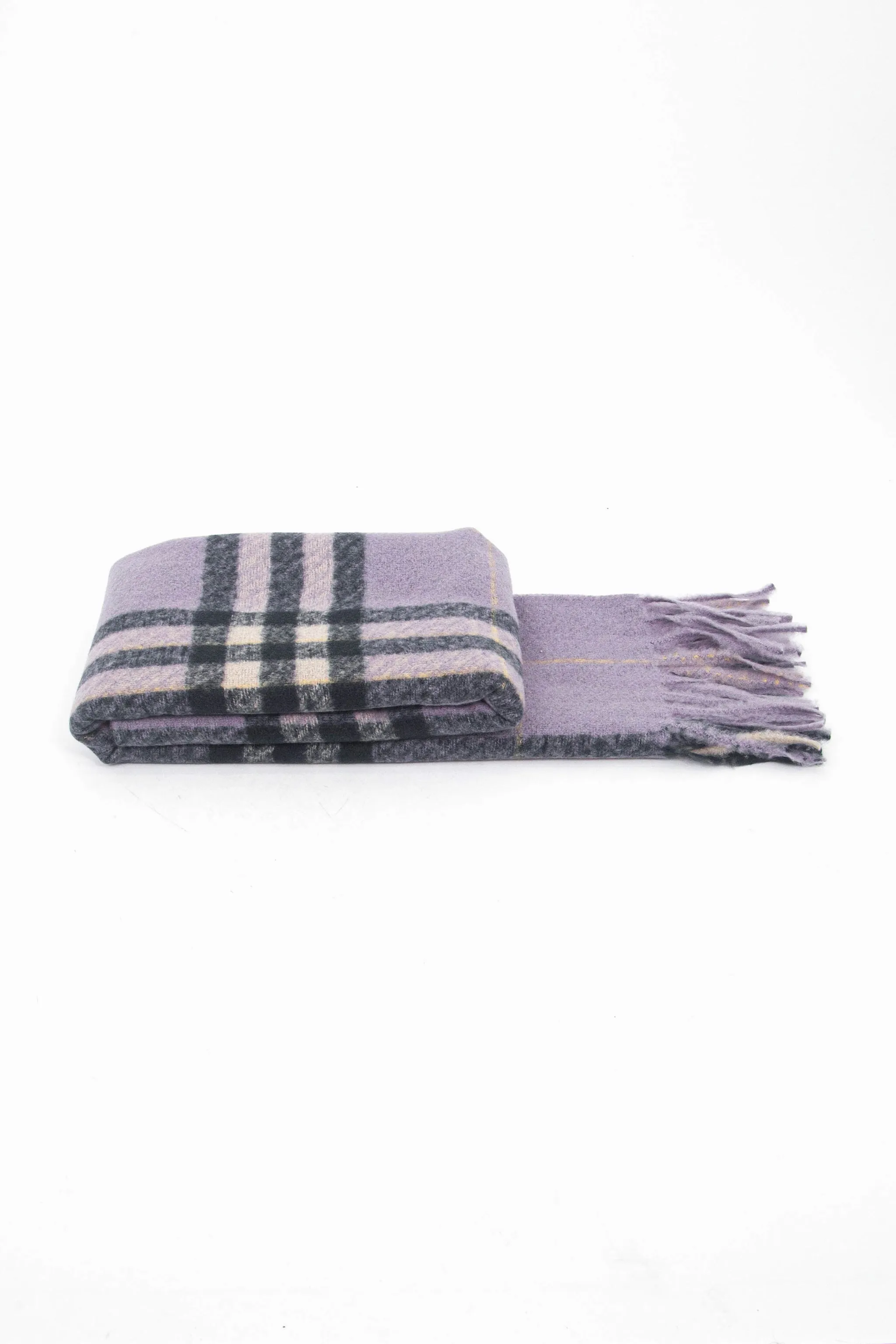 Alba Heavyweight Scarf - Lilac, Traditional Check