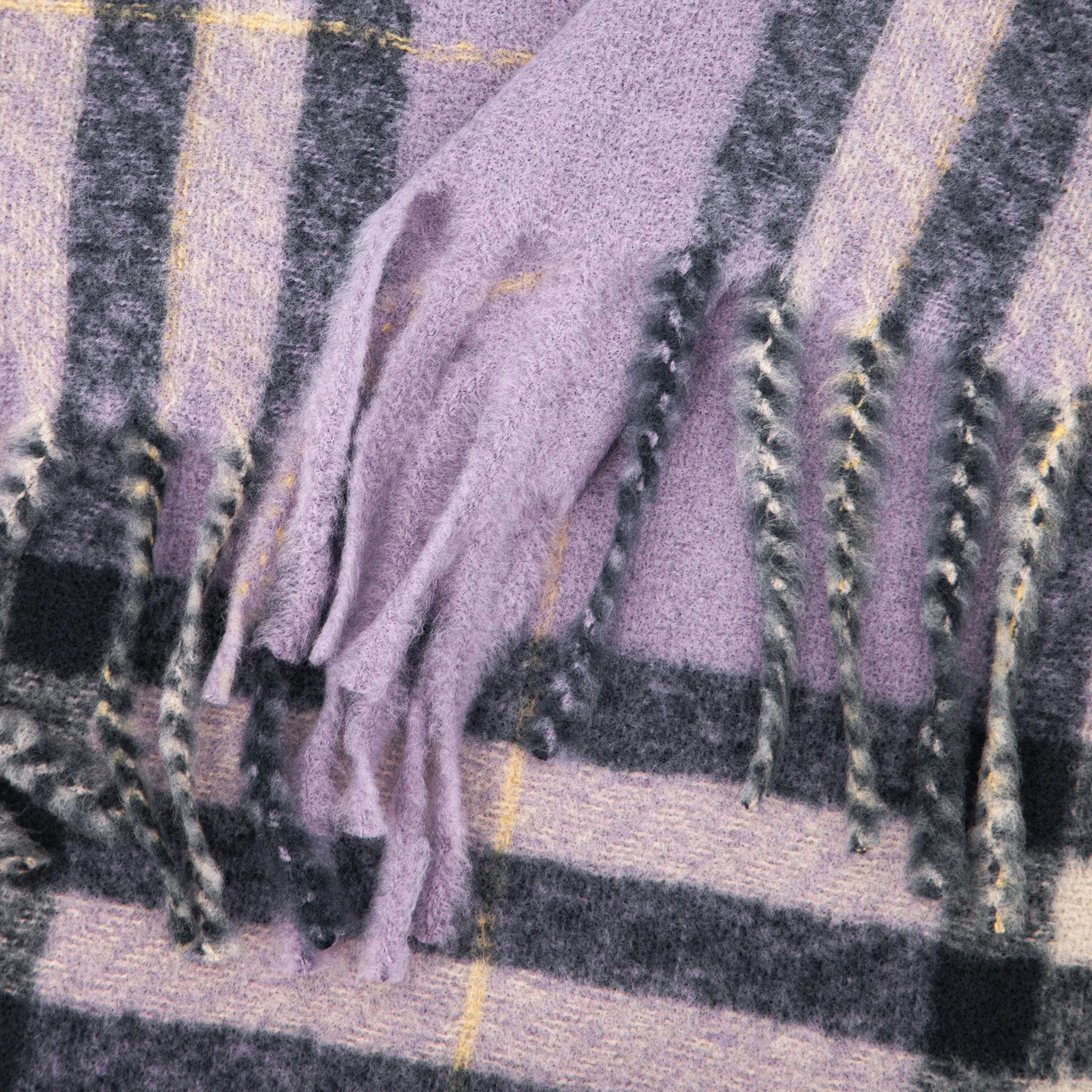 Alba Heavyweight Scarf - Lilac, Traditional Check