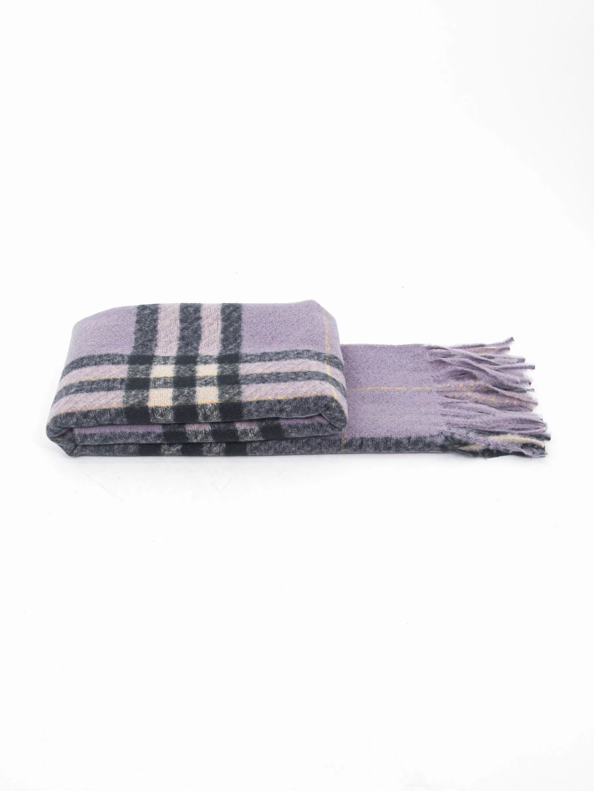 Alba Heavyweight Scarf - Lilac, Traditional Check