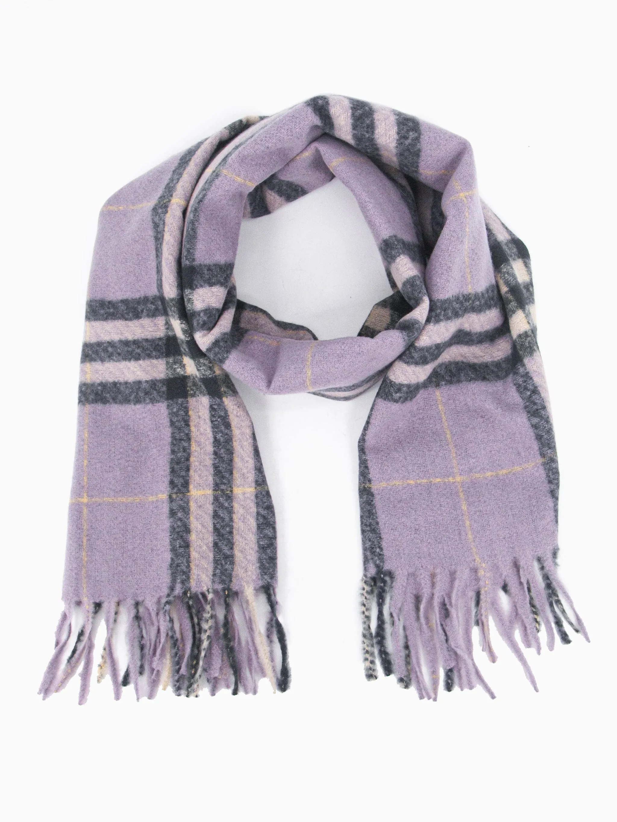 Alba Heavyweight Scarf - Lilac, Traditional Check
