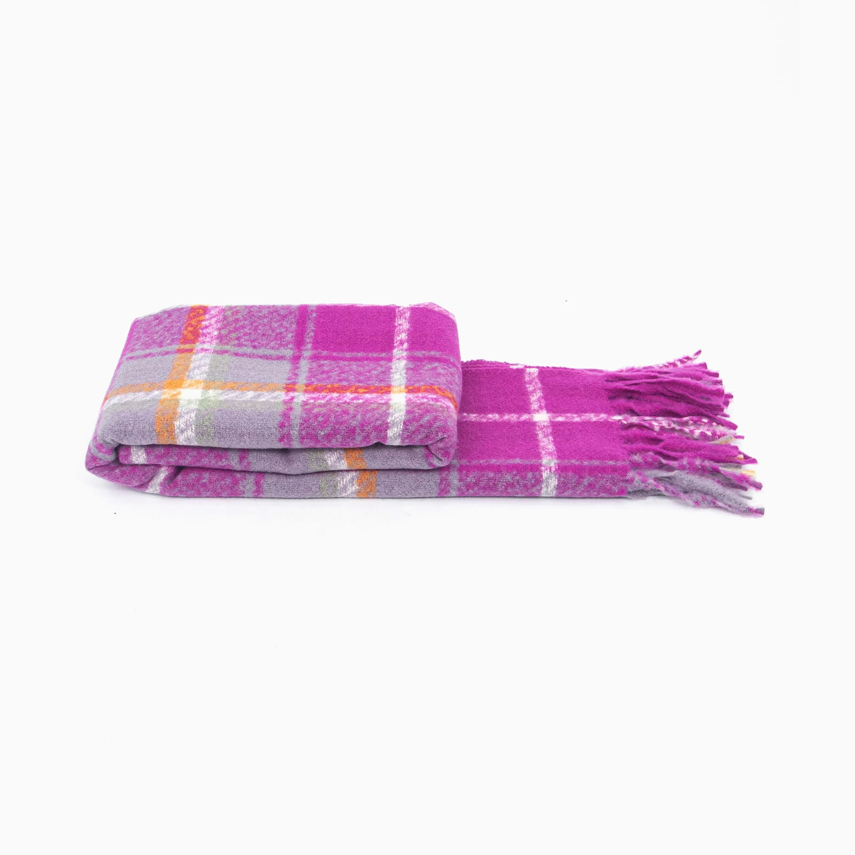 Alba Heavyweight Scarf - Violet, Traditional Check