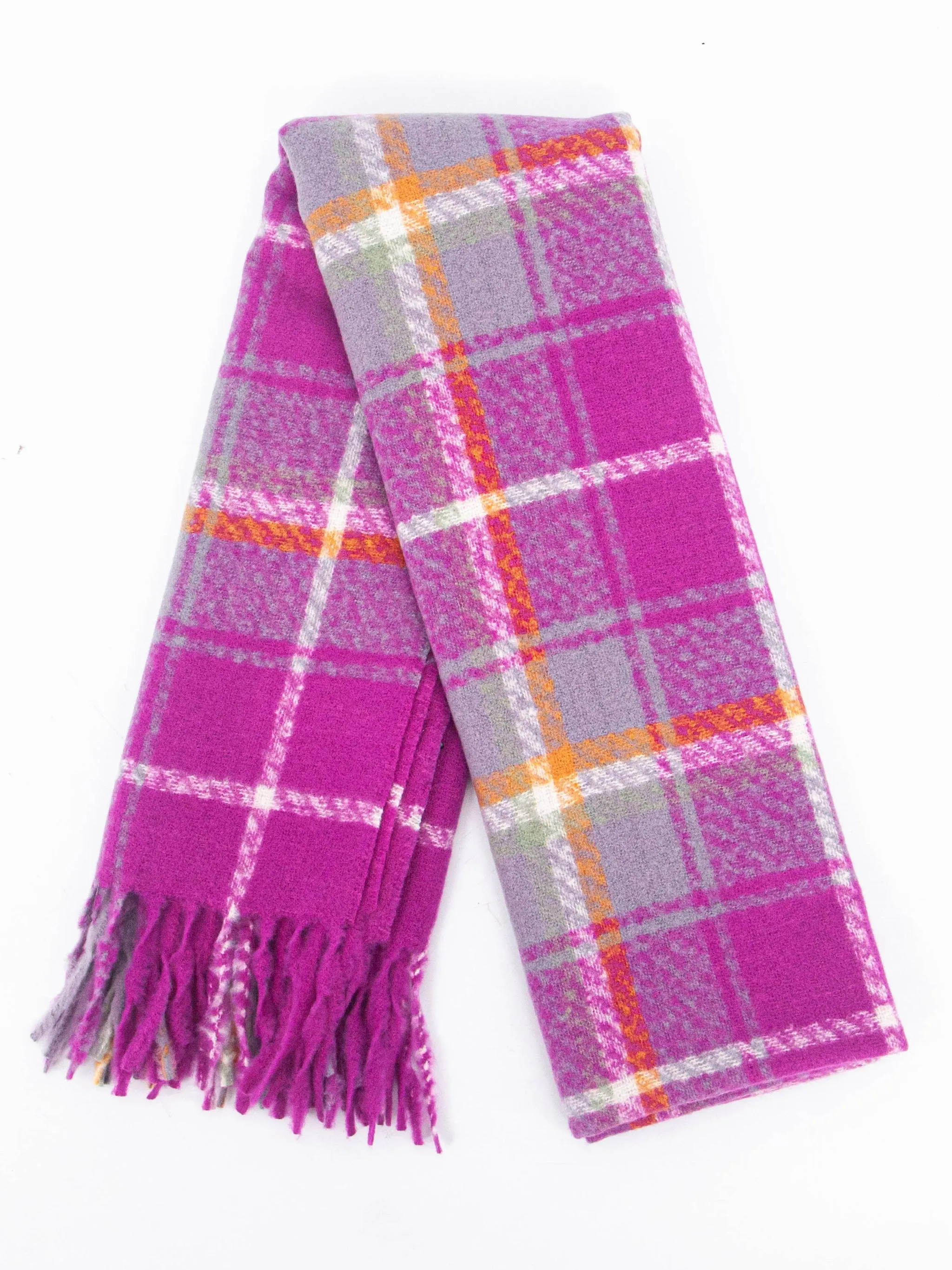 Alba Heavyweight Scarf - Violet, Traditional Check
