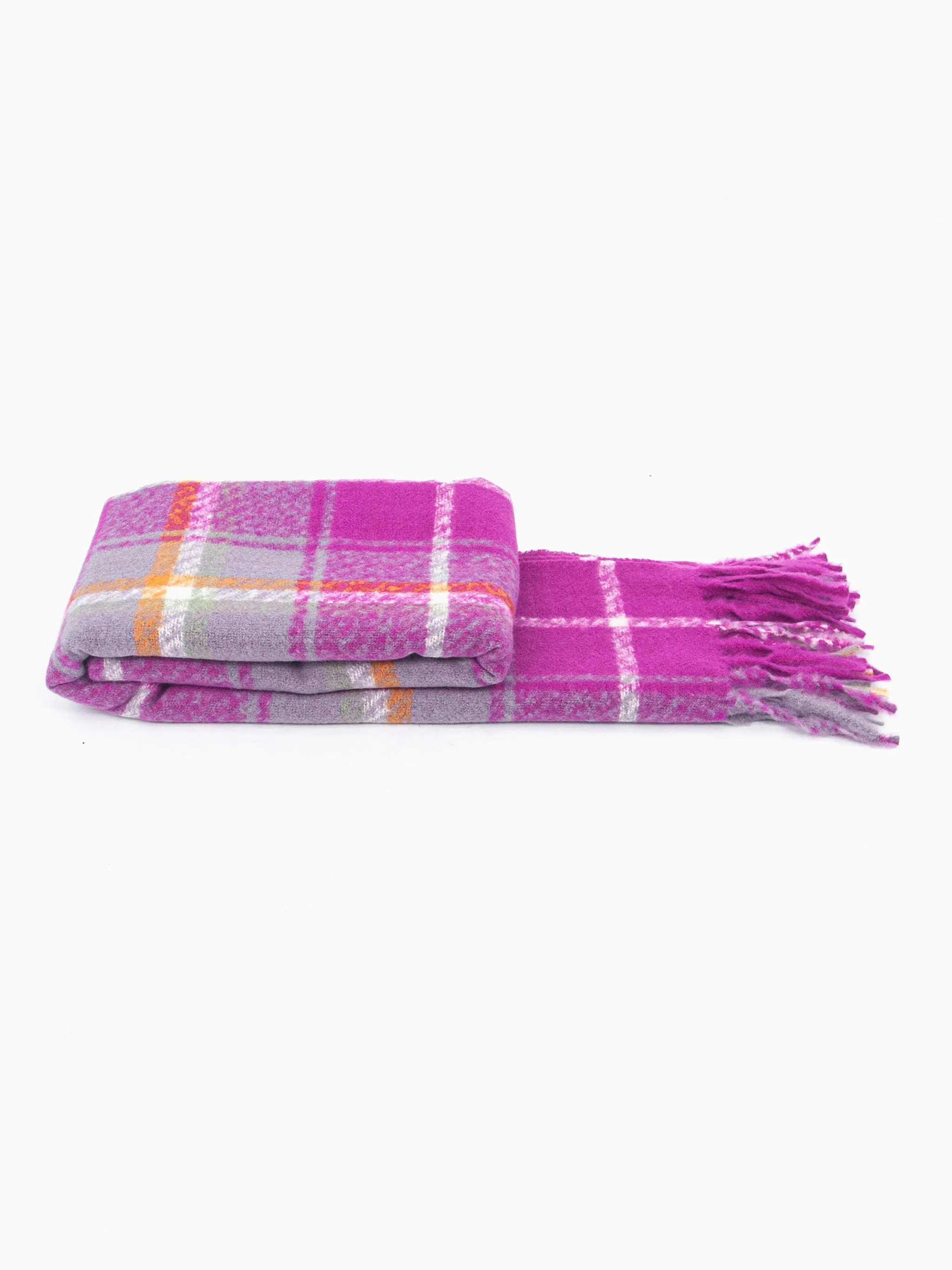 Alba Heavyweight Scarf - Violet, Traditional Check