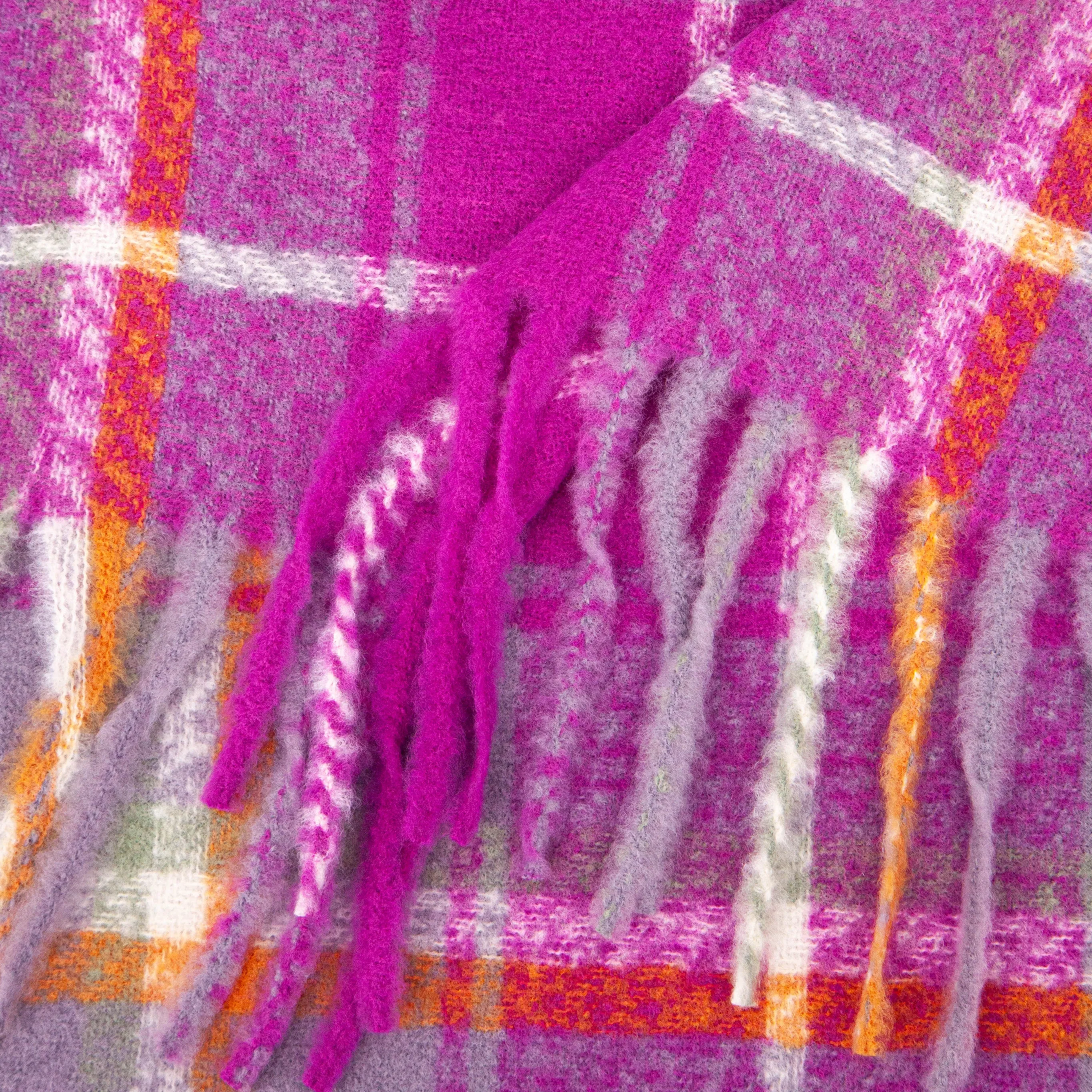 Alba Heavyweight Scarf - Violet, Traditional Check