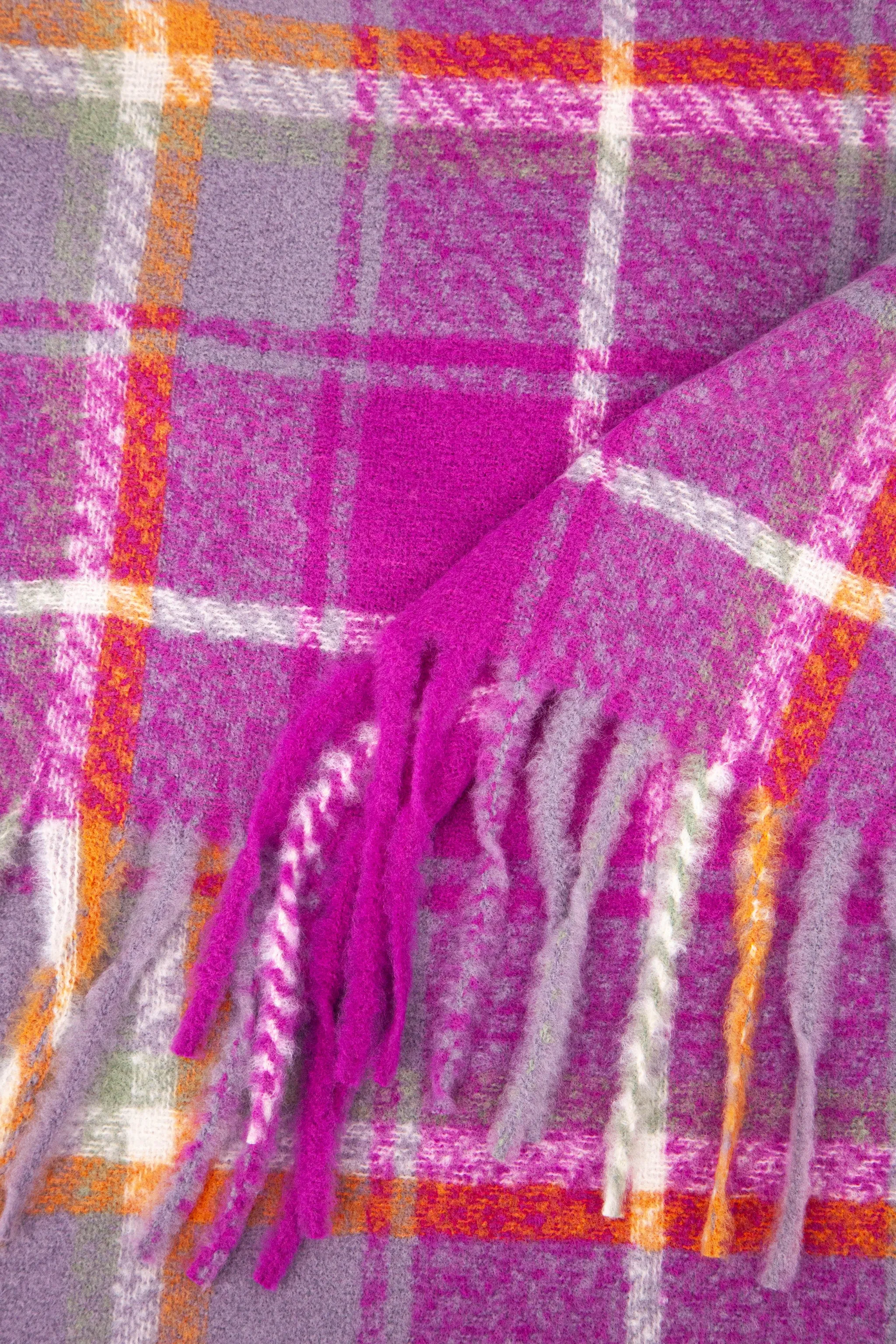 Alba Heavyweight Scarf - Violet, Traditional Check