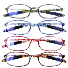 AQWANO 4 Pack Computer Reading Glasses Blue Light Blocking Lightweight TR90 Flexible Frame UV Protection Readers for Women Men  1.0 1.0 x