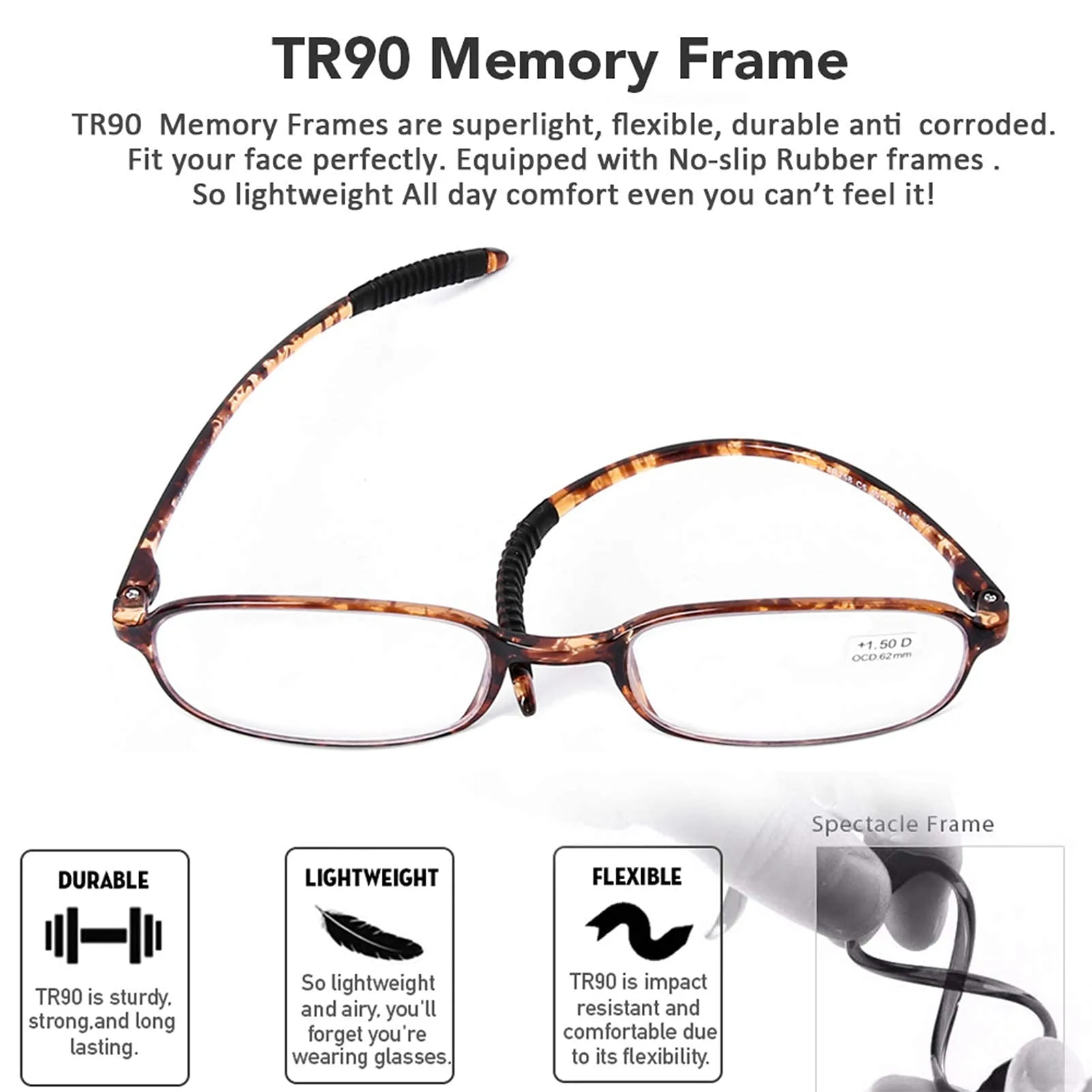 AQWANO 4 Pack Computer Reading Glasses Blue Light Blocking Lightweight TR90 Flexible Frame UV Protection Readers for Women Men  1.0 1.0 x