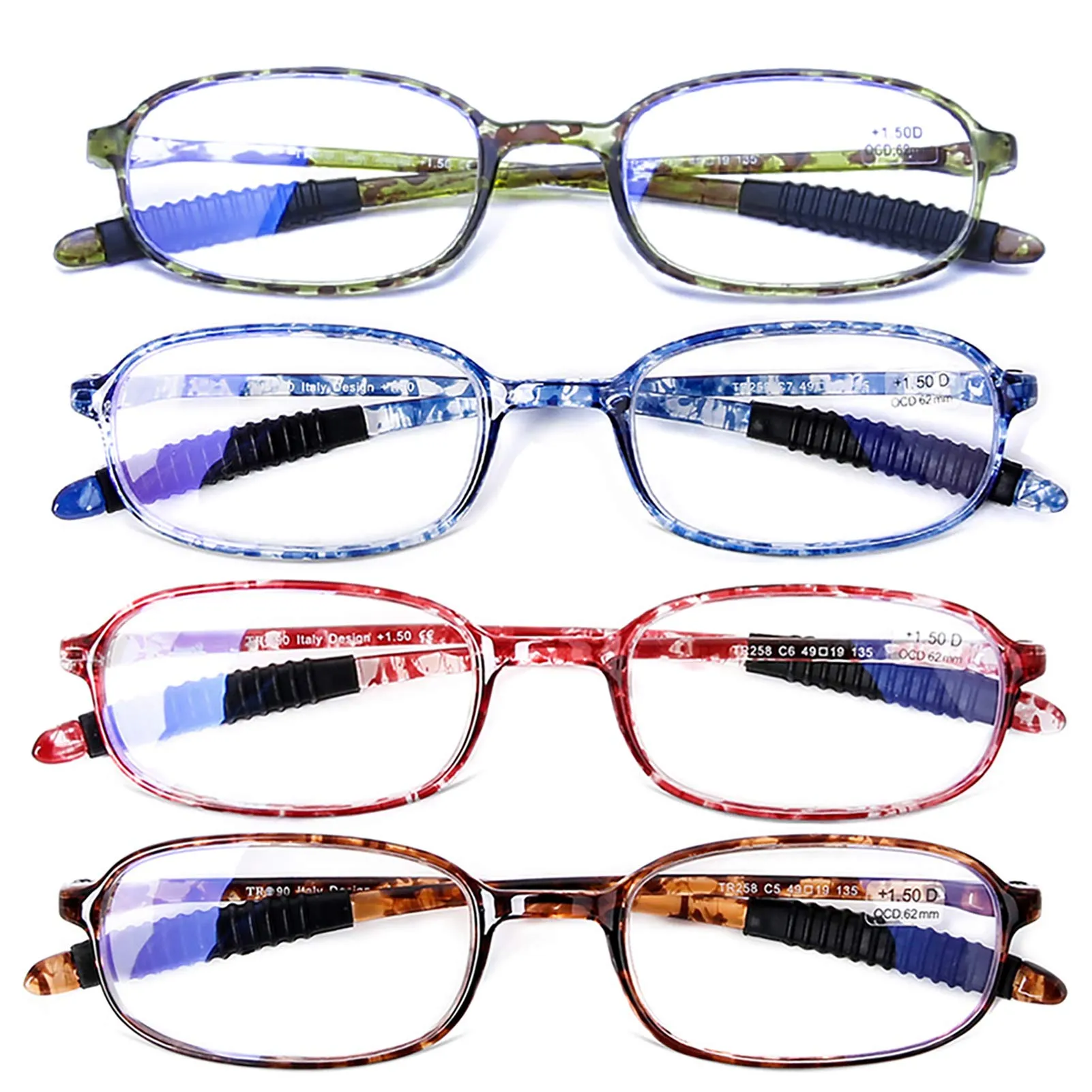 AQWANO 4 Pack Computer Reading Glasses Blue Light Blocking Lightweight TR90 Flexible Frame UV Protection Readers for Women Men  1.0 1.0 x