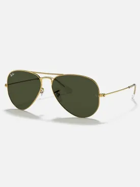 Aviator Large Metal Gold/Green Classic G-15 Sunglasses