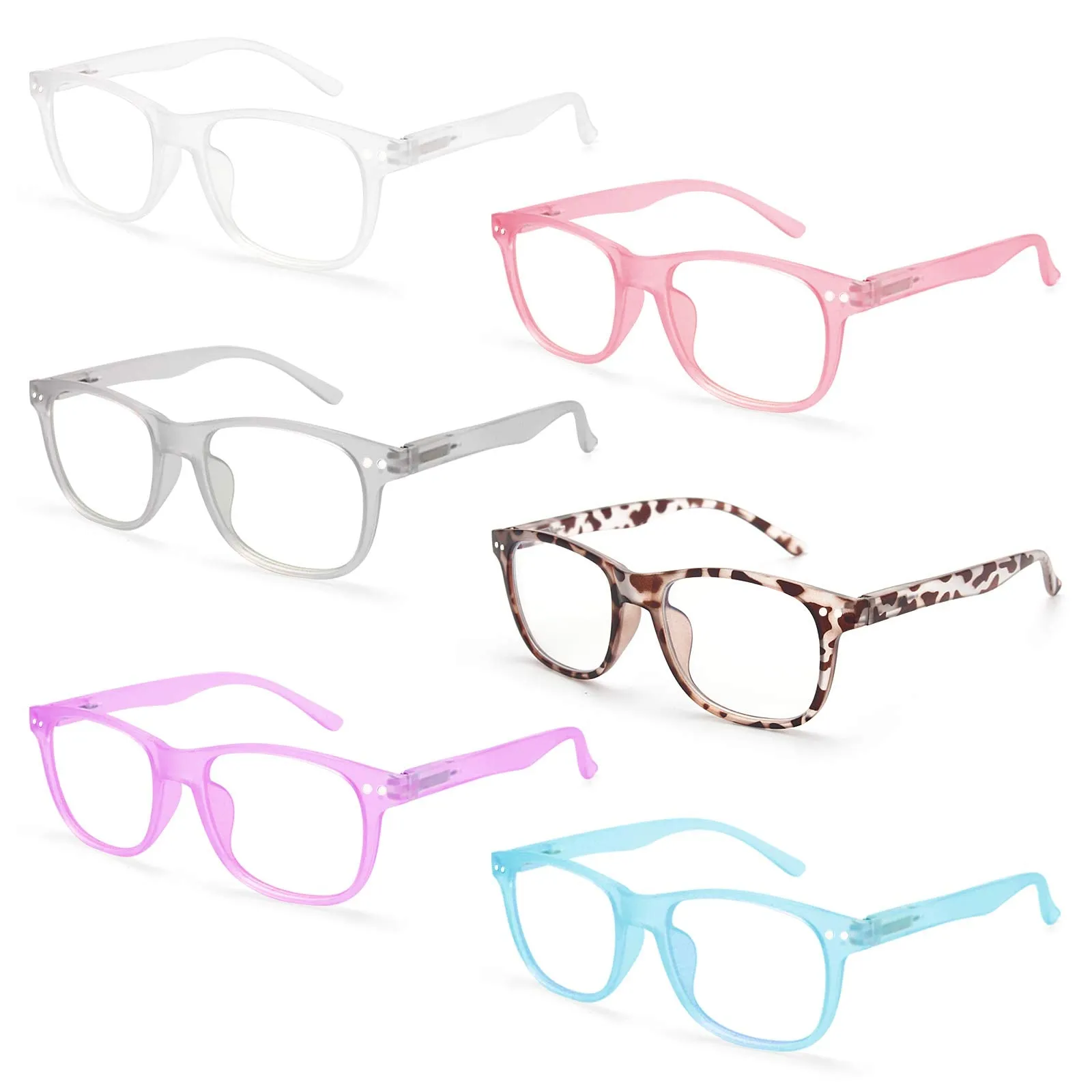 Axot 6 Pack Reading Glasses Blue Light Blocking for Women/Men, Lightweight Fashion Quality Readers with Comfort Spring Hinge 6 Pack Mix 1.5 x