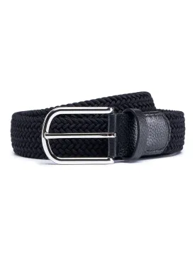 Black Elastic Braided Belt