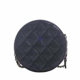 Chanel Caviar Skin Matelasse Coco Mark Chain Shoulder Bag Metallic Women's