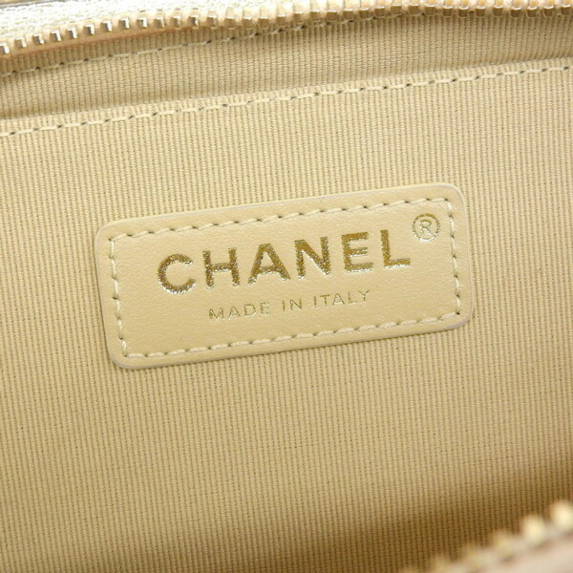 Chanel Leather Matelasse Coco Mark Chain Shoulder Bag Metallic Pink Ladies