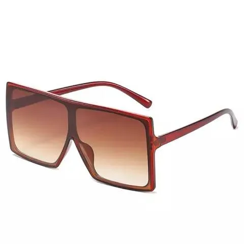 Chic  Oversized Sunglasses for Women Men Big Flat Top Fashion-COKO
