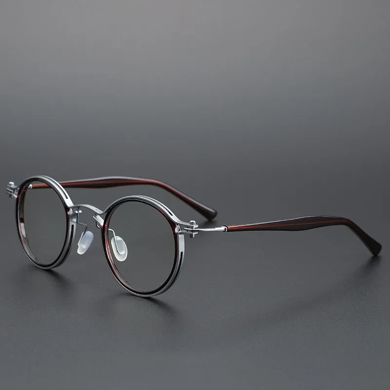 Cubojue Unisex Full Rim Round Alloy Hyperopic Reading Glasses