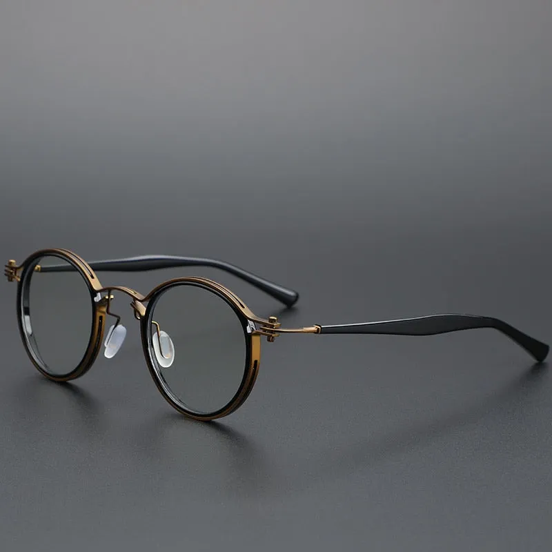 Cubojue Unisex Full Rim Round Alloy Hyperopic Reading Glasses