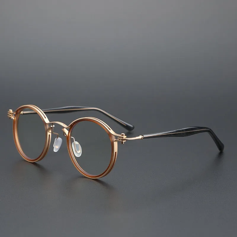 Cubojue Unisex Full Rim Round Alloy Hyperopic Reading Glasses