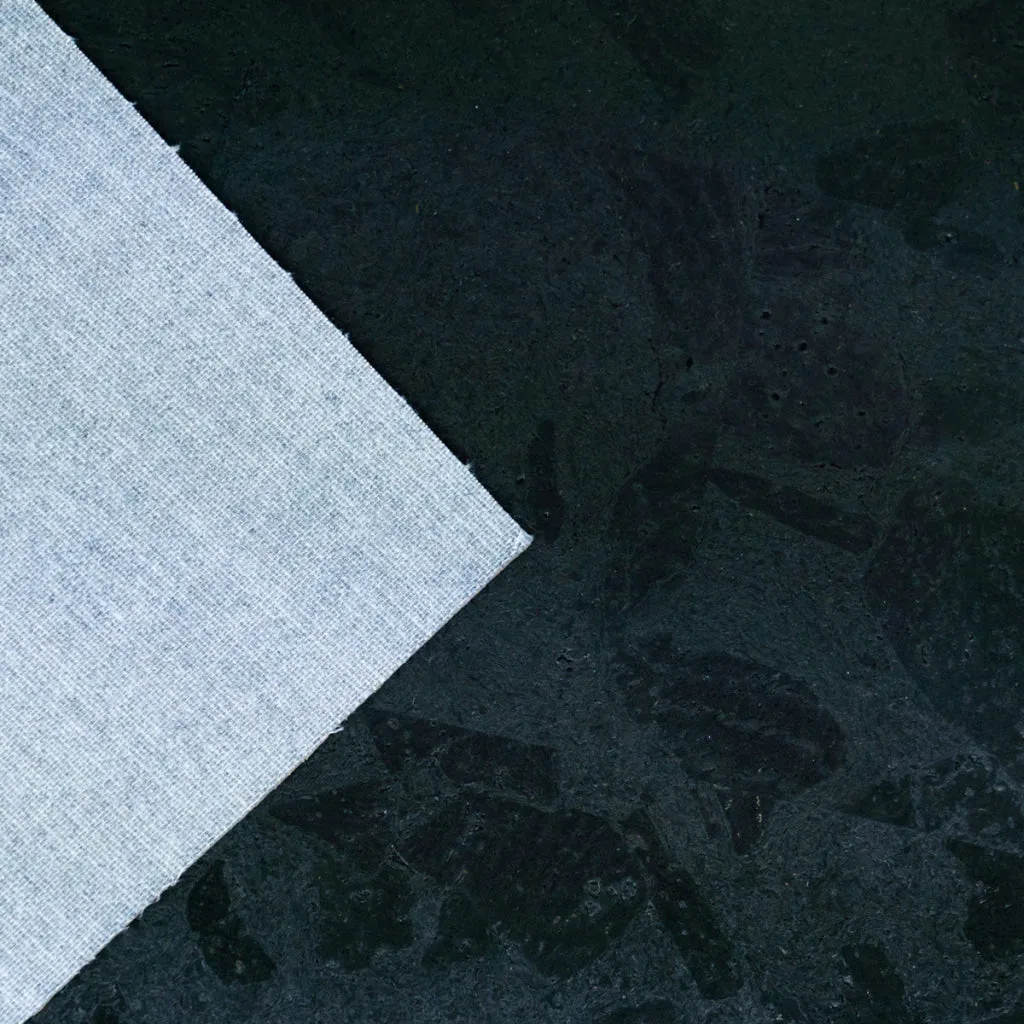 Deep Charcoal Black Cork Fabric Sheet - Thickness 0.94mm COF-523