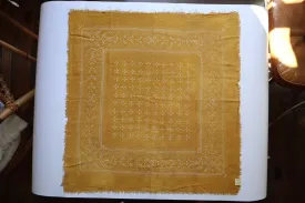 Eco Raw Studio - Plant-dyed Raw Silk Bandana - Desert Gold   White