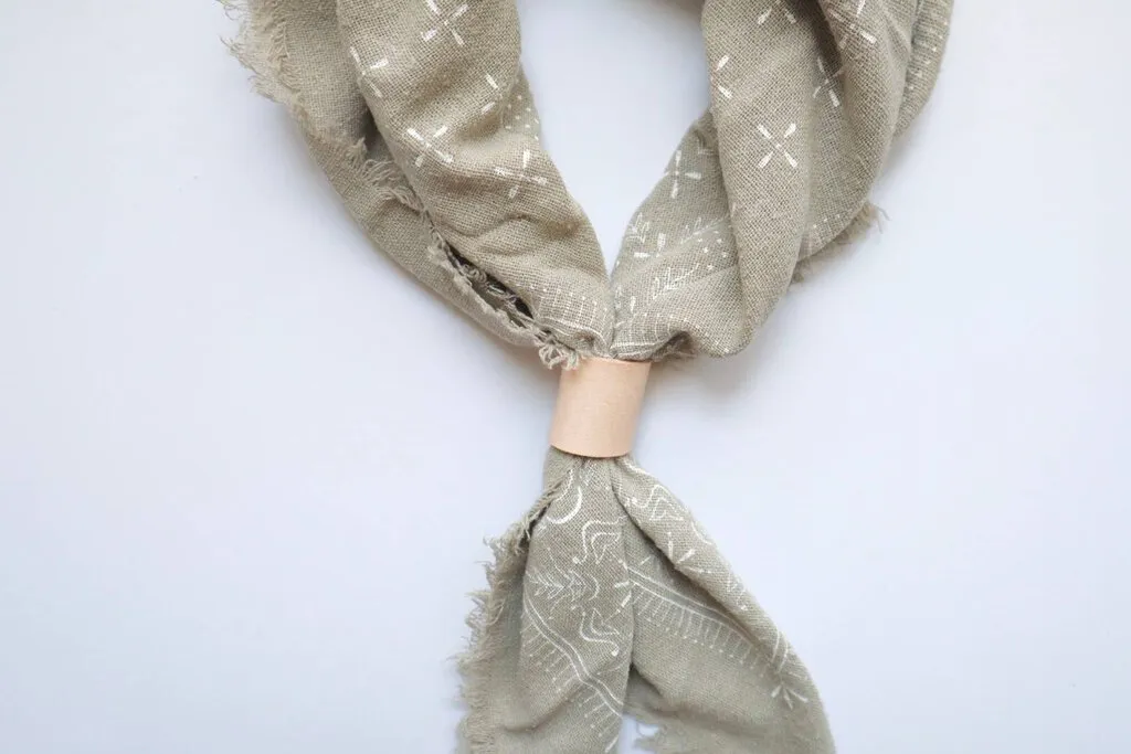 Eco Raw Studio - Plant-dyed Raw Silk Bandana - Sage Grey   White