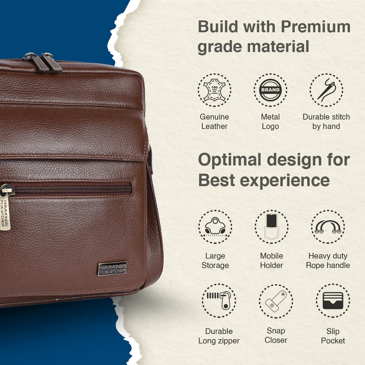 Genuine Leather Messenger Sling Bag For Men With 1 Year Warranty