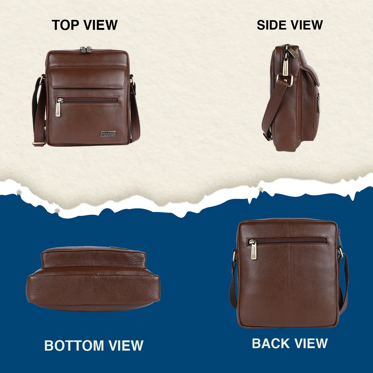 Genuine Leather Messenger Sling Bag For Men With 1 Year Warranty