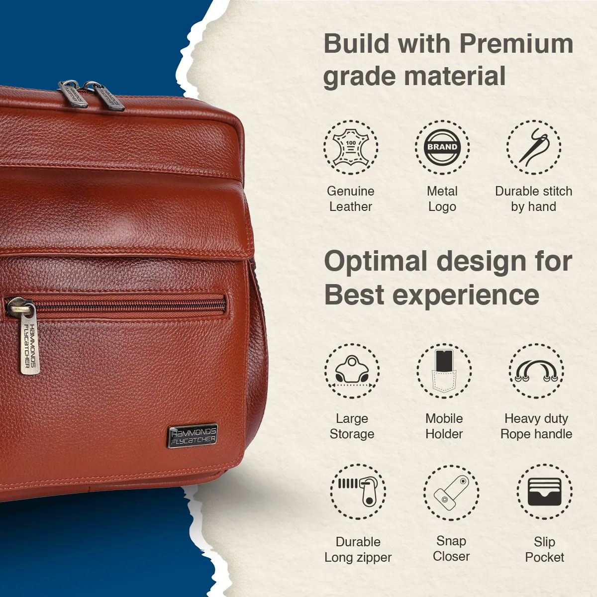 Genuine Leather Messenger Sling Bag For Men With 1 Year Warranty