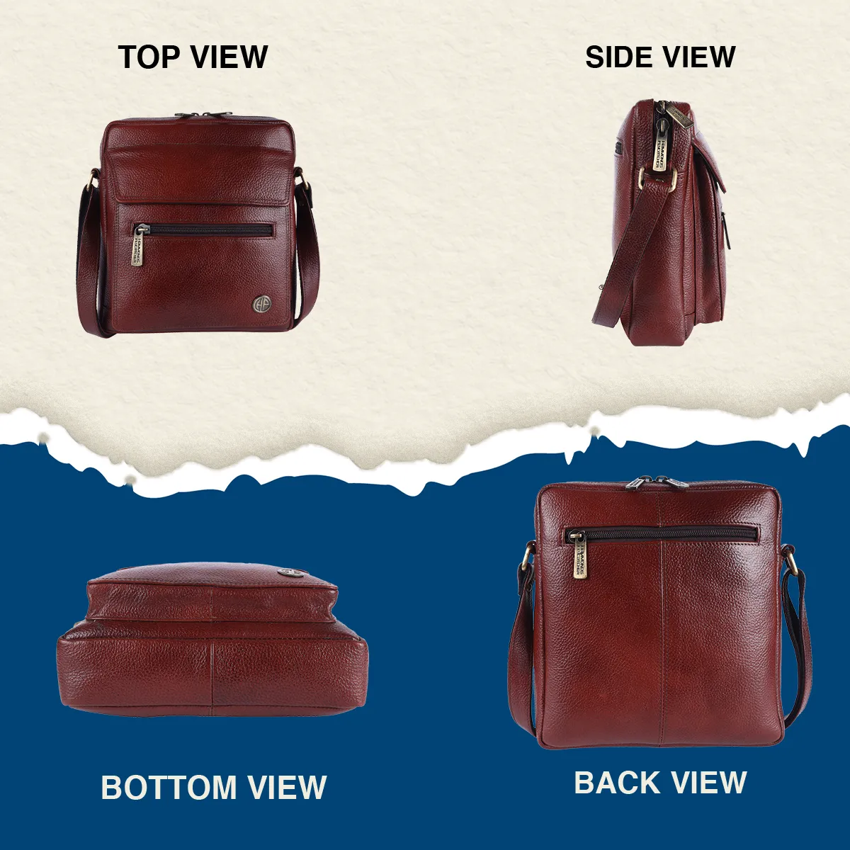 Genuine Leather Messenger Sling Bag For Men With 1 Year Warranty