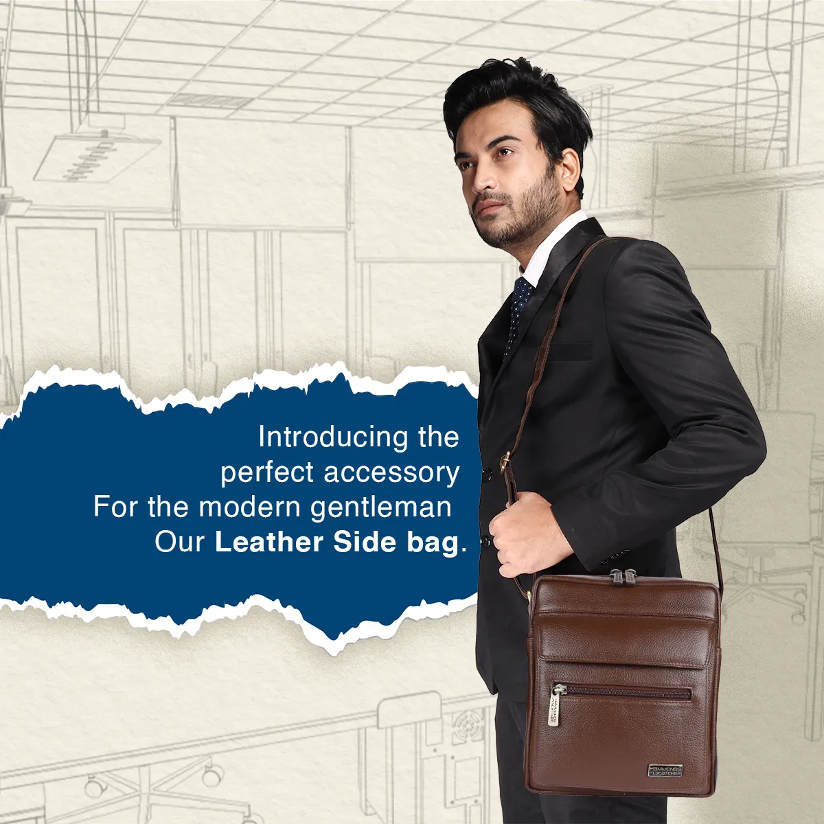 Genuine Leather Messenger Sling Bag For Men With 1 Year Warranty