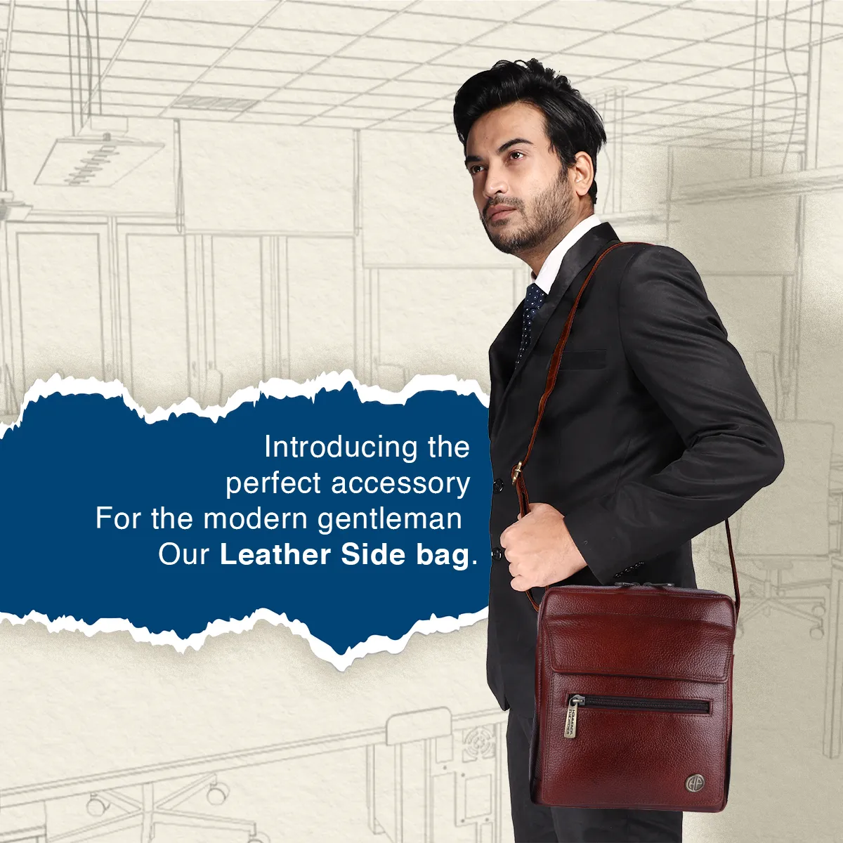 Genuine Leather Messenger Sling Bag For Men With 1 Year Warranty