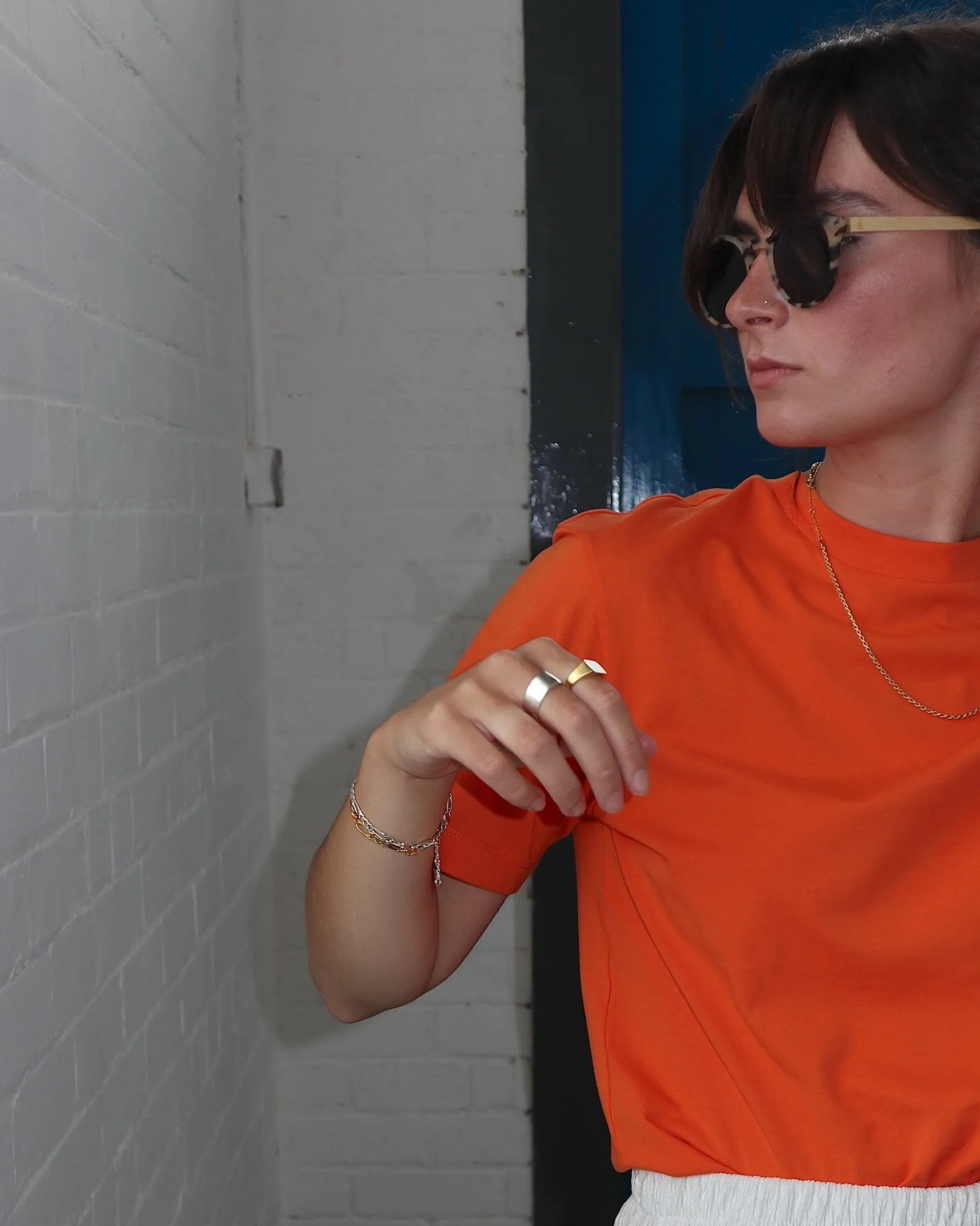 'Harriet' Blonde Tortoise Shell Bamboo Sunglasses