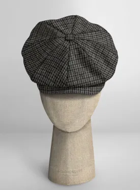 Harris Tweed Dark Gray Check Newsboy Cap
