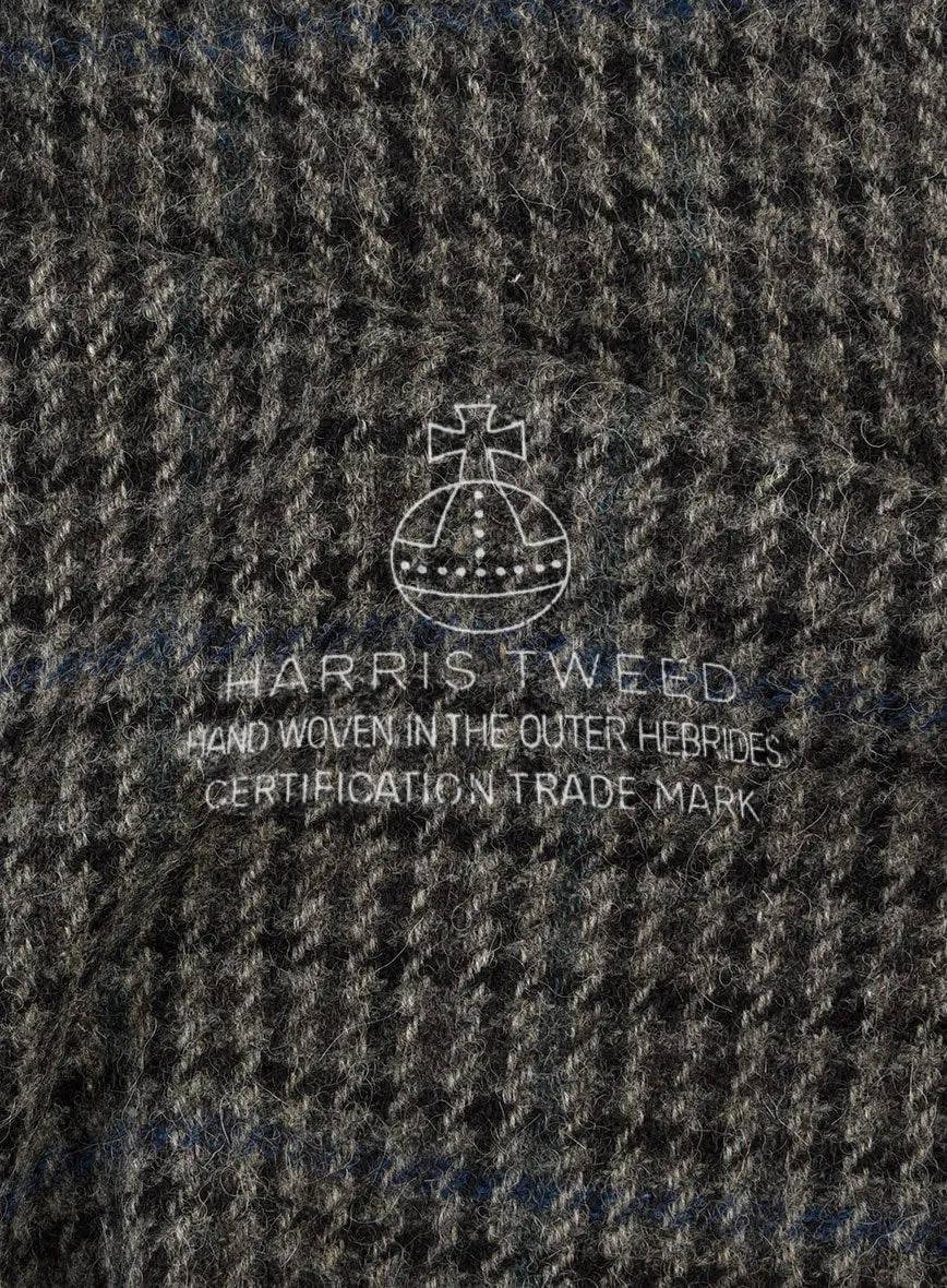 Harris Tweed Dark Gray Check Newsboy Cap
