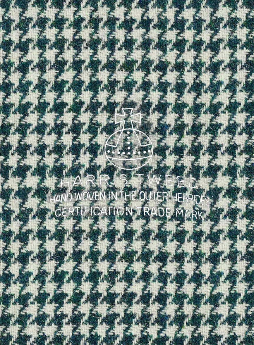 Harris Tweed Houndstooth Green Newsboy Cap