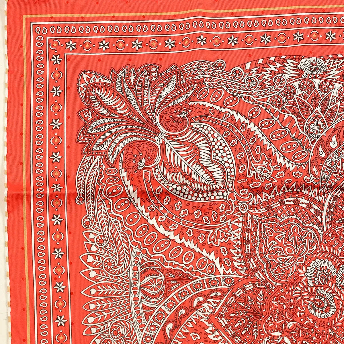 Hermes "Le Jardin de la Maharani" by Annie Faivre 55cm Silk Bandana