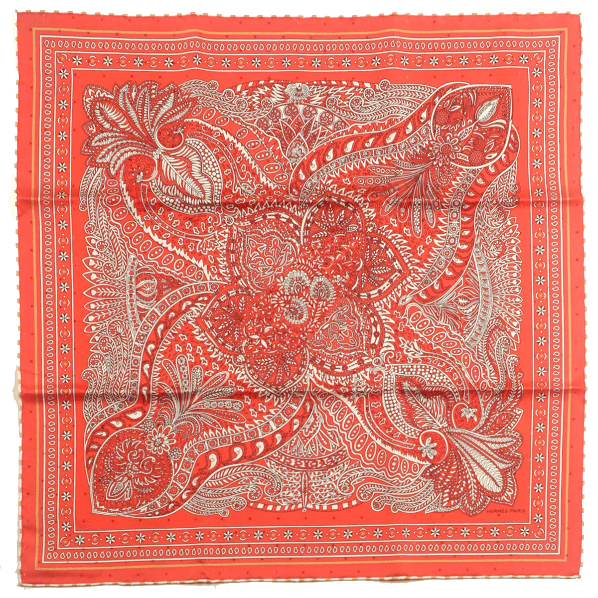 Hermes "Le Jardin de la Maharani" by Annie Faivre 55cm Silk Bandana