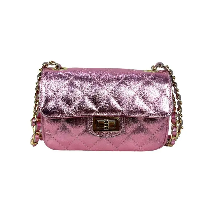 Italian Leather Quilted Handbag