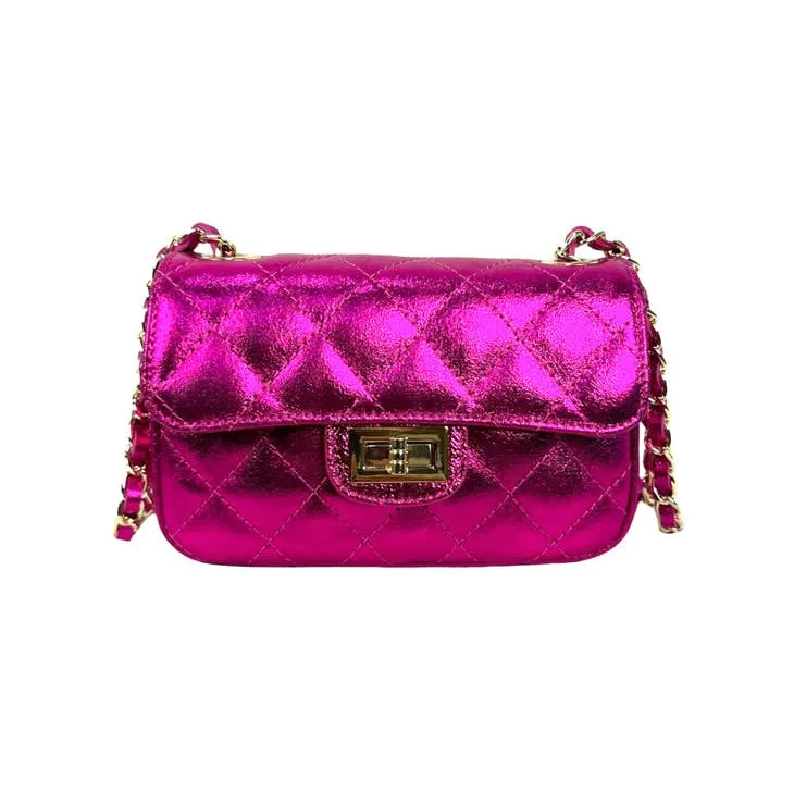 Italian Leather Quilted Handbag