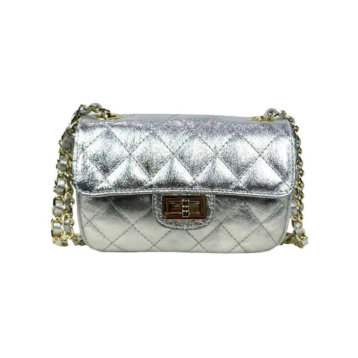 Italian Leather Quilted Handbag
