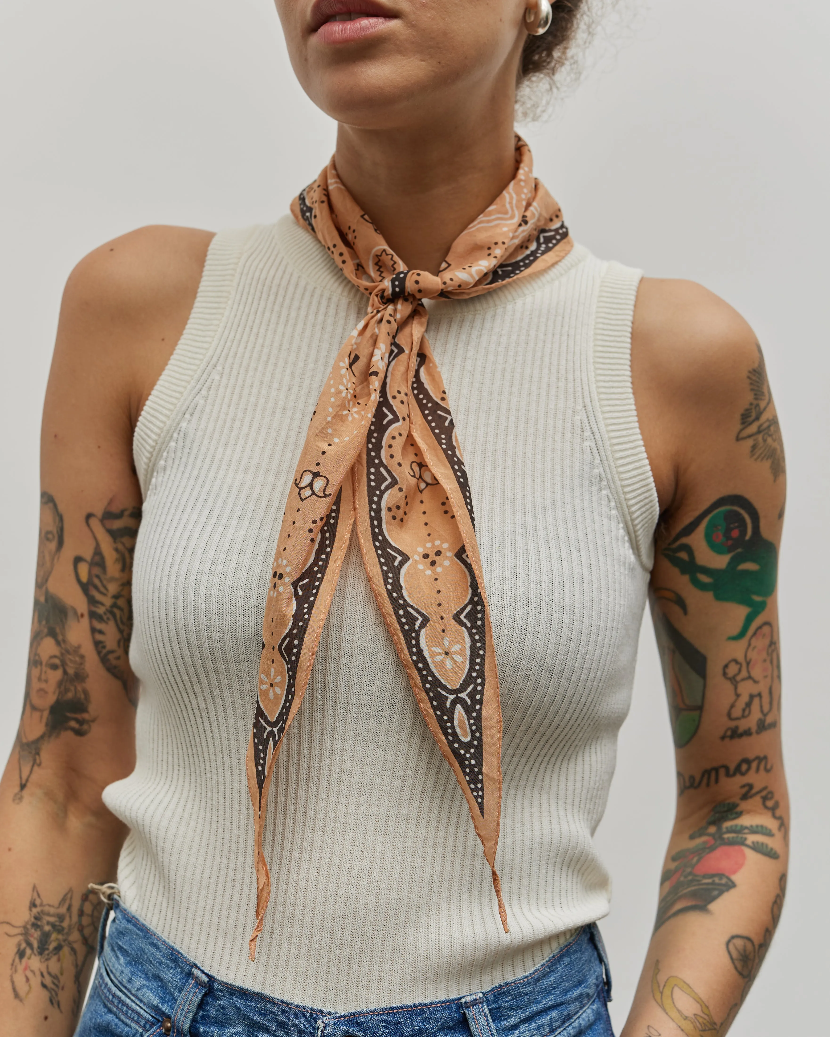 Kapital Washer Silk Neckerchief, Orange Cookie