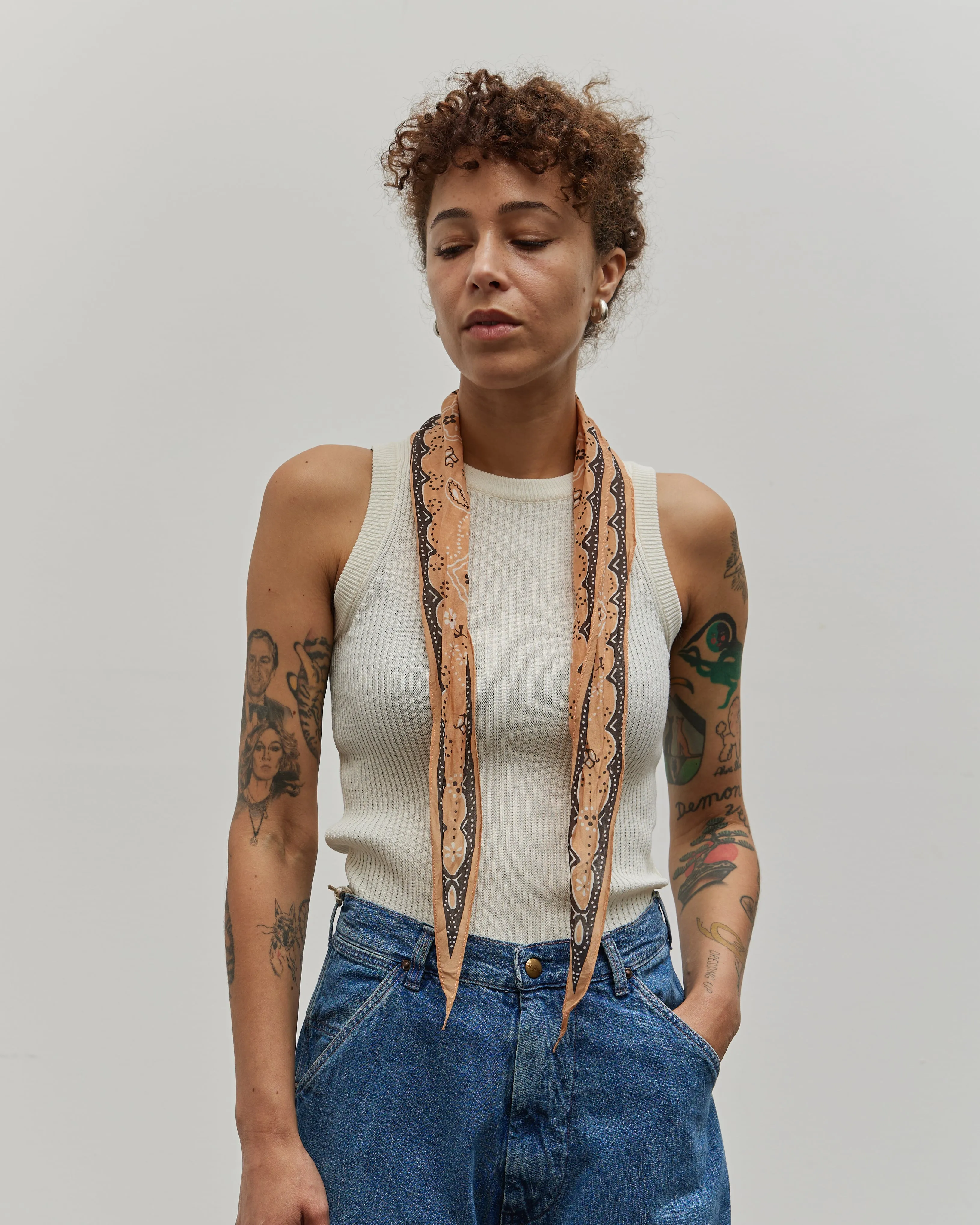 Kapital Washer Silk Neckerchief, Orange Cookie