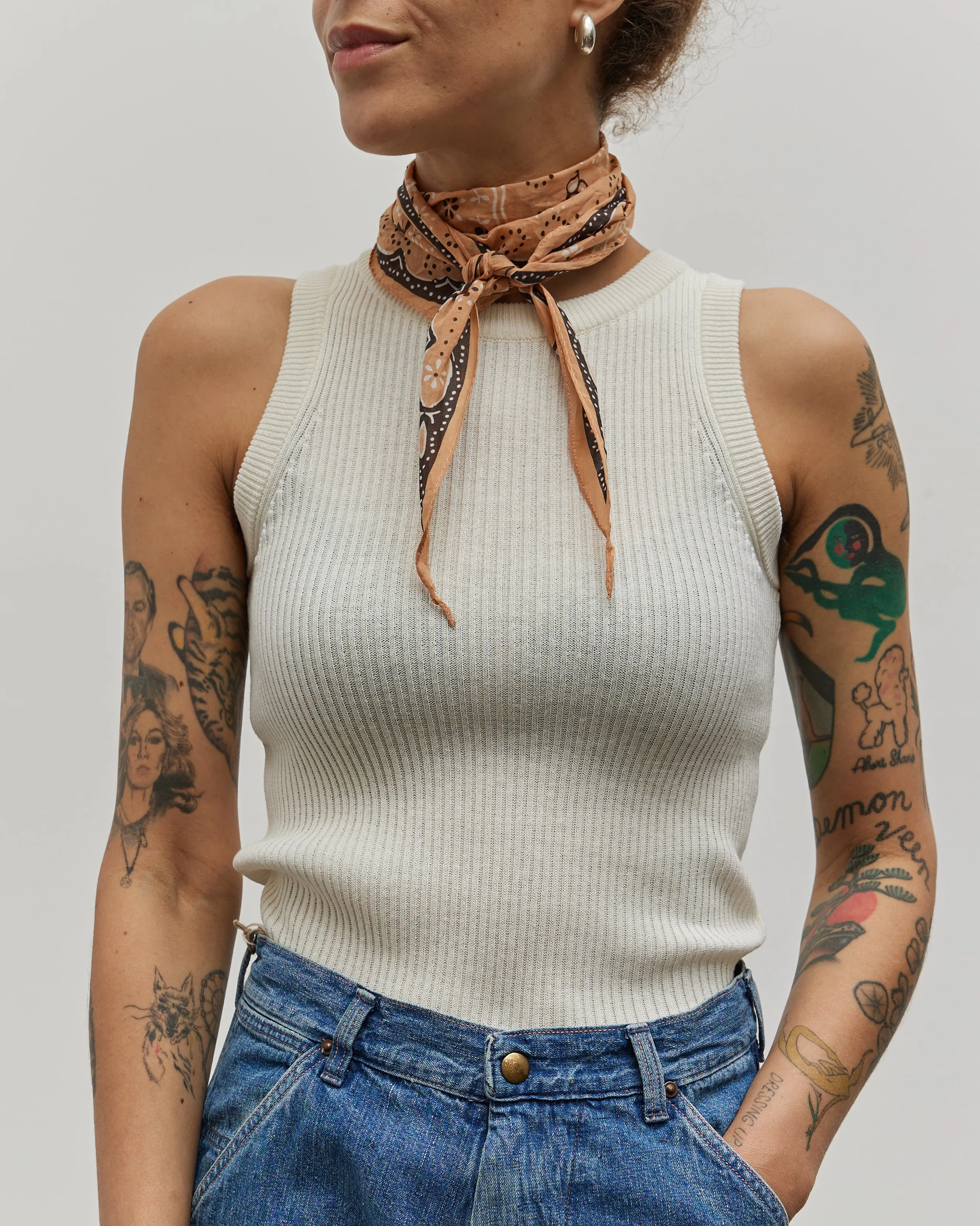 Kapital Washer Silk Neckerchief, Orange Cookie