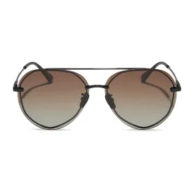 LENOX - BLACK   BLACK TEMPLE TIPS   BROWN GRADIENT   POLARIZED SUNGLASSES