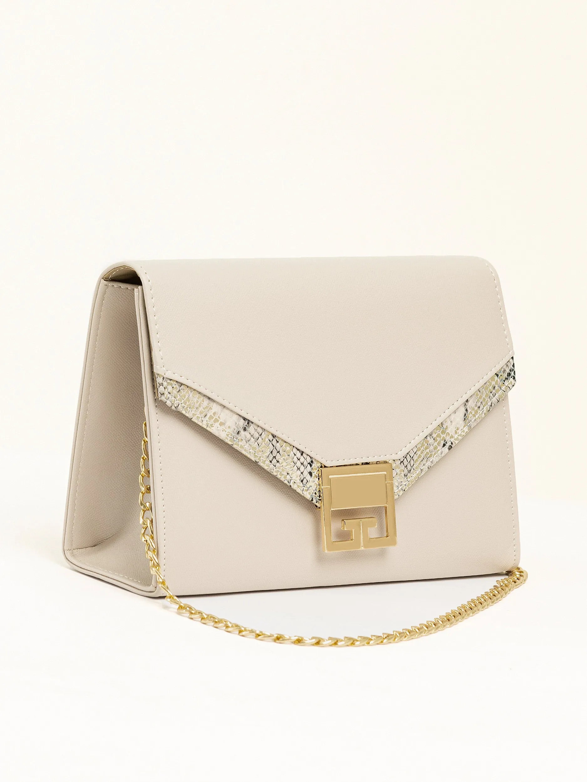 Metallic Brooch Handbag