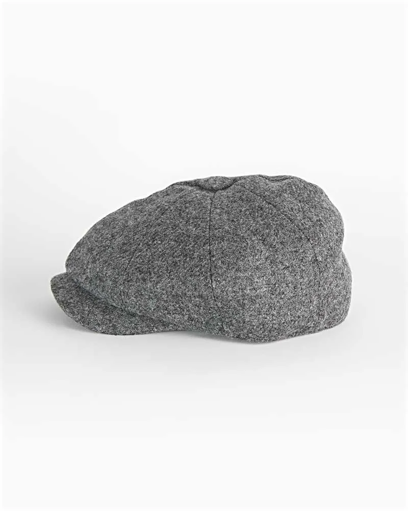 Mid Grey Twill Wool Gatsby Cap